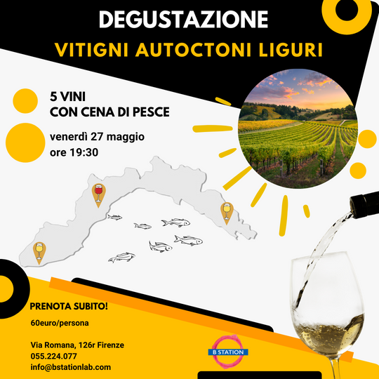 Degustazione vitigni autoctoni liguri con cena di pesce
